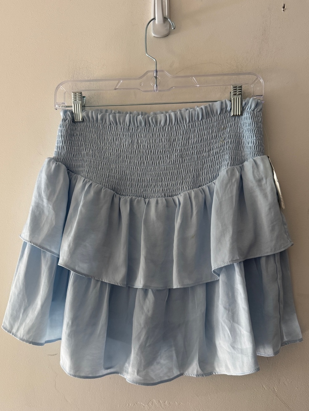 Altar’d State NEW!! Baby Blue Smocked Waist Ruffle Skirt